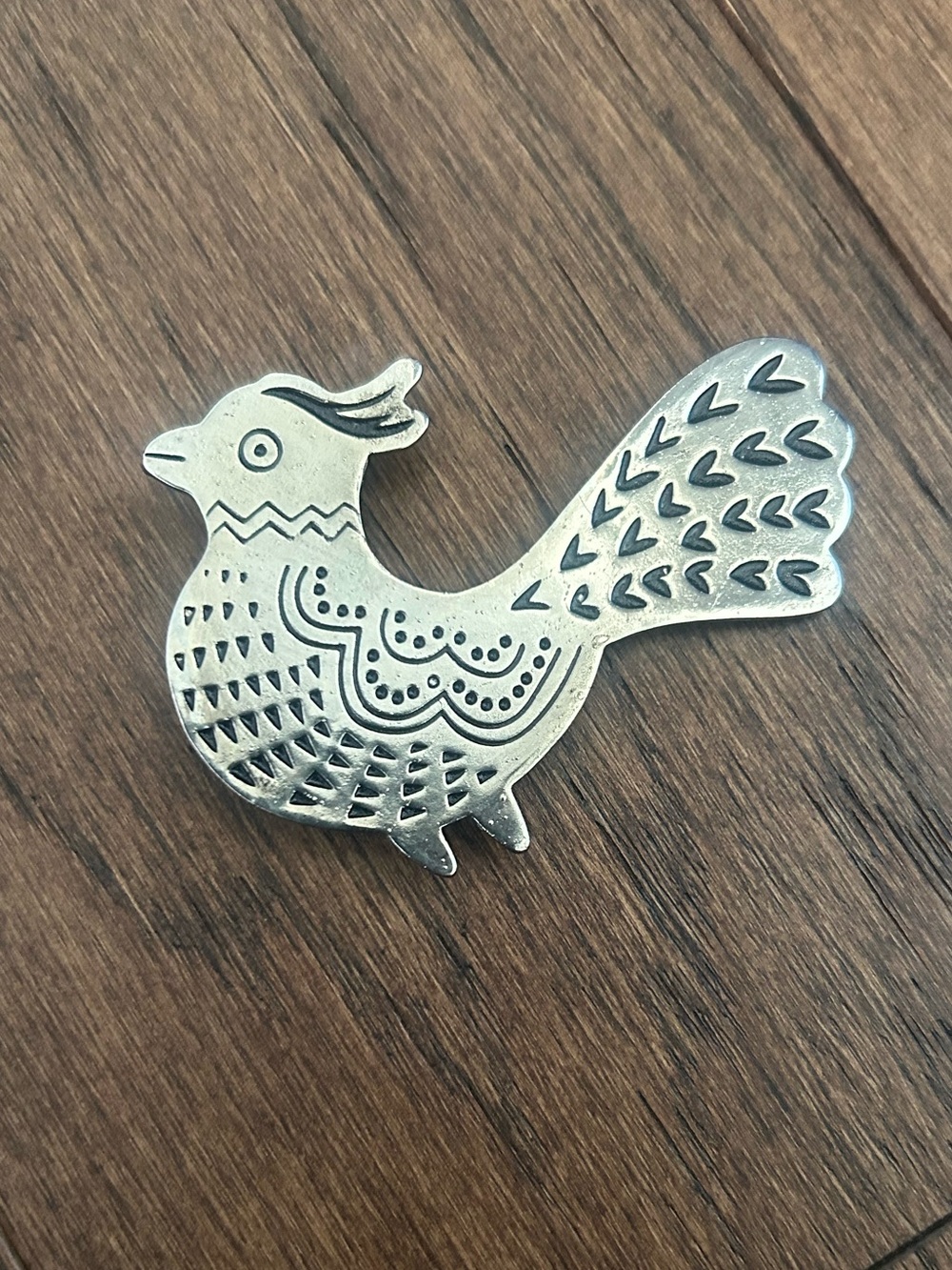Gudrun Sjödén Bird Brooch Pin Scandinavian Folk Art